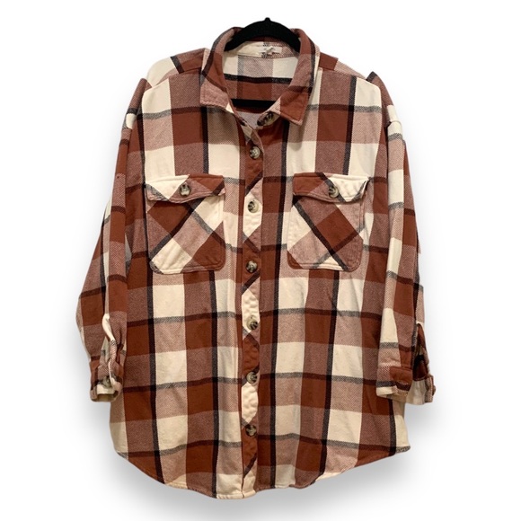 Maurices Tops - Maurices Cotton Plaid Shacket